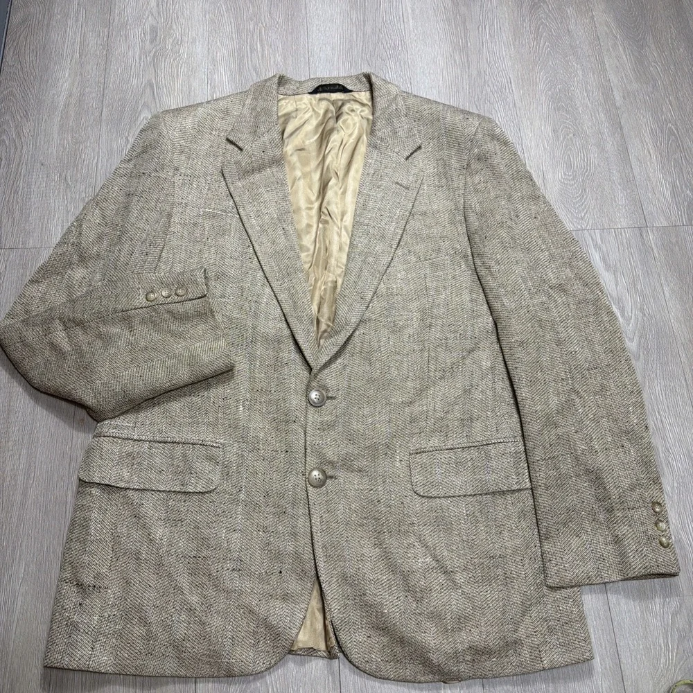 Vintage 1980s BURBERRY‎ Pure 100% Silk Tapestry Woven Sport Coat Blazer Mens 42